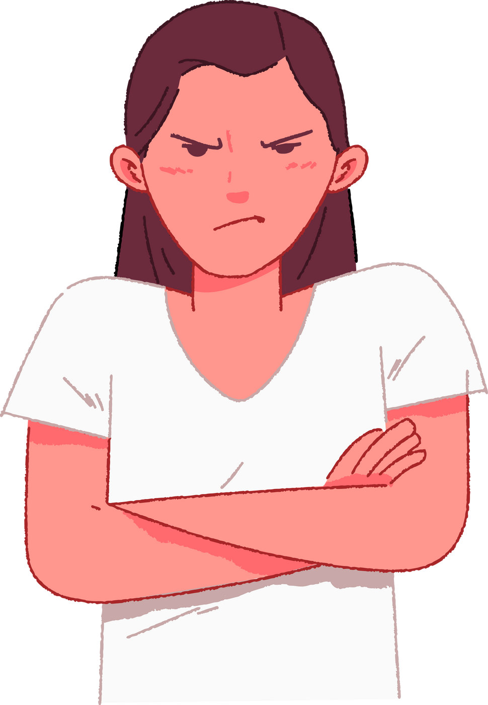 women grudge angry upset hate annoy sad emotional expression